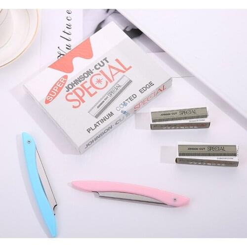 10 Pieces of Decorative Eyebrow Blade Stainless Steel Eyebrow Scraper Corrugated Blade Disposable Eyebrow Trimmer