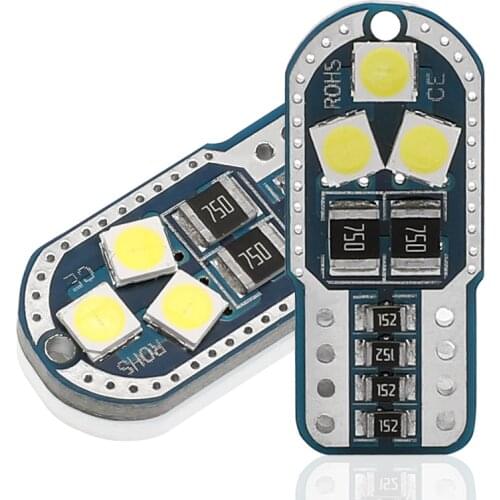 100pcs NEW T10 W5W 194 168 Car LED Reading Clearance Light Auto Door Tail Lamp Bulb 3030 6SMD White Red Yellow Ice Blue DC12V