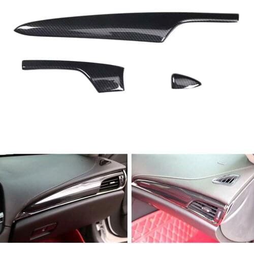 3Pcs/set Car Front Dashboard Decoration Strips Stickers For Cadillac ATSL 2014 2015 2016 2017 LHD Car Styling Molding