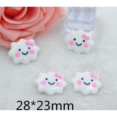 30pcs/lot flat back resin cloud with smile cartoon resin DIY resin cabochons accessories