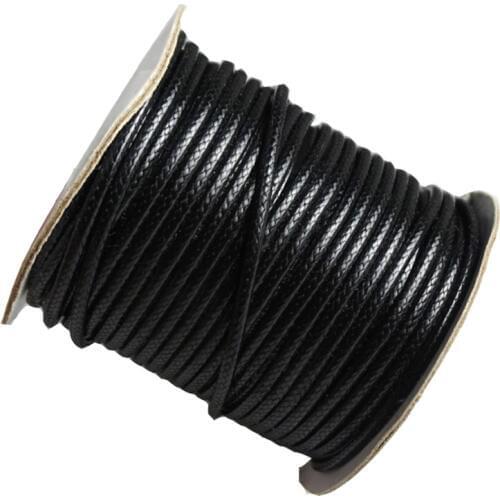 5/10m/Lot All Sizes Black Waxed Cotton Cord Waxed Thread Cord String Strap Necklace Rope DIY Jewelry Making