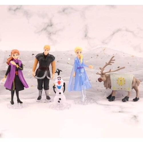 5Pcs/Set Disney Frozen Action Figures PVC Anna Elsa Kristoff Olaf Sven Models Toys Cake Decoration Kids Gift