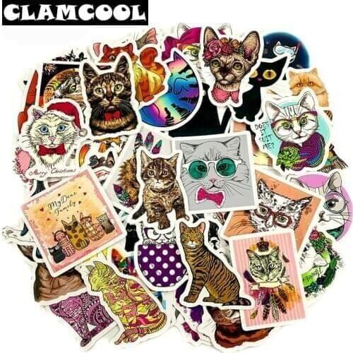 50Pcs Cat Friends of Humanity Lovely Kitty Paste For Toy Furniture Guitar Skateboard Luggage Computer Refrigerator