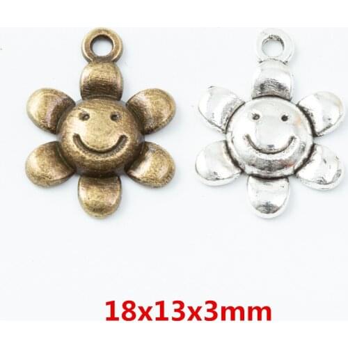 70 pieces of retro metal zinc alloy flower pendant for DIY handmade jewelry necklace making 6838