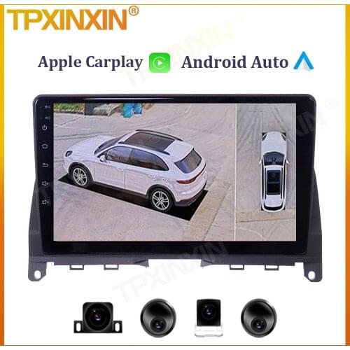 6+128G For Benz C W204 2009-2013 Auto Car Radio Multimedia Video Player Carplay Head Unit GPS Navigation 360 Camera