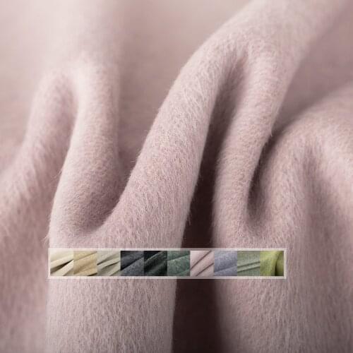 White Waxberry 900g/m Heavy Double-side Rabbit Hair Australian Wool Fabrics Women Overcoat Sewing Cloth Tailor Freeshipping