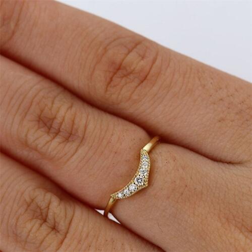 Blaike Luxury Yellow Gold Filled Rings For Women Dainty White Zircon Wedding Engagement Ring Jewelry Anniversary Gifts