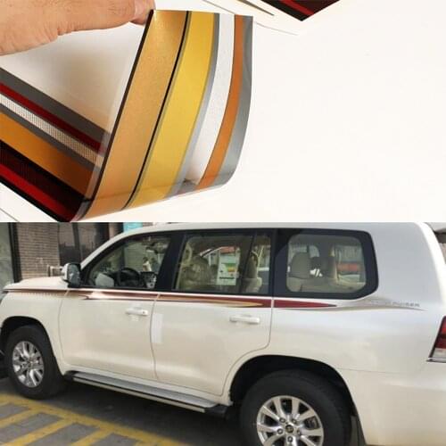 Car Side Door Body Molding Cover For Toyota Land Cruiser LC200 2016-2020 Vinyl Decal Car Body Side Wrap Full Color Sticker