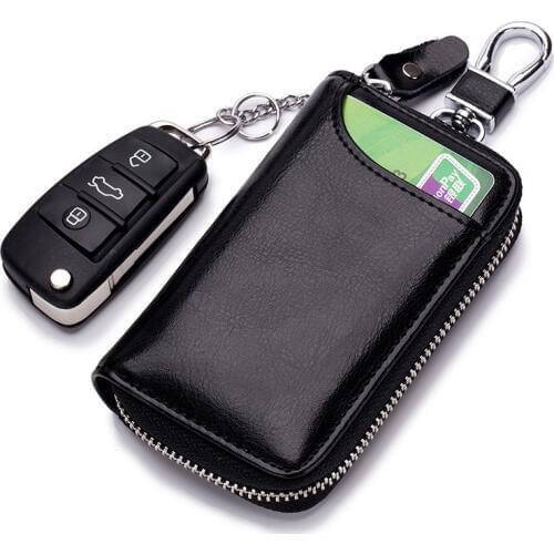 Genuine Leather KeyChain Unisex Key Bag Multifunction Organizer Wallet Holder Smart Housekeeper Car Small Key Case Keys Pouch