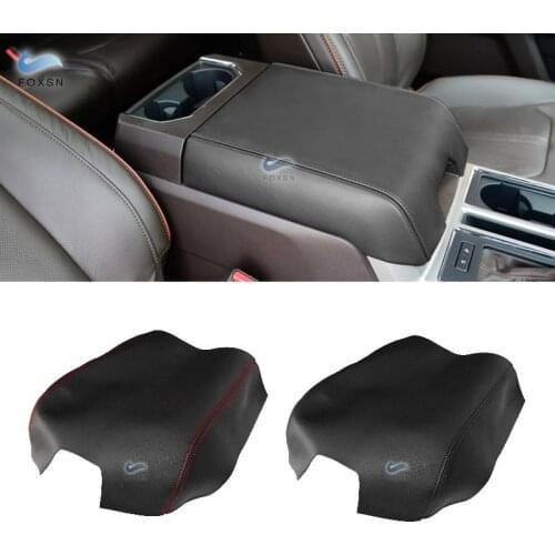 For Ford F150 2015 2016 2017 2018 2019 Microfiber Leather Center Console Lid Armrest Pad Cover Trim Bench Seat