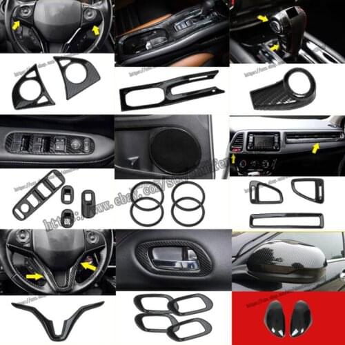 For Honda Vezel HR-V HRV 2014 2015 2016 ABS Carbon fiber style interior Air outlet decoration Covers Trim