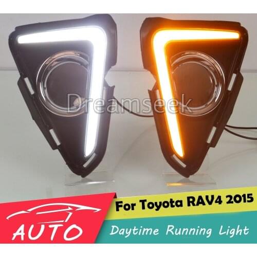DRL For Toyota RAV4 RAV 4 2016 2017 2018 New LED Car Daytime Running Light Waterproof Driving Fog Lamp With Turn Signal