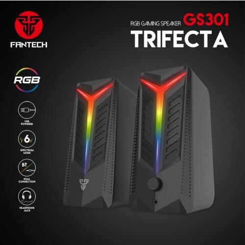 Fantech GS301 3D Surround Bluetooth 5.0 Speaker Wired Gaming Speaker With RGB Light For Laptop PC Phone Theater TV Aux 3.5mm