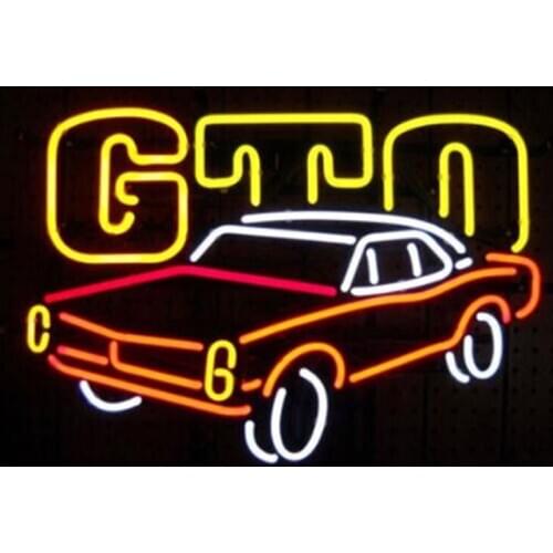 GM PONTIAC GTO Neon Sign Custom Handmade Real Glass Tube Cars Company Station Club Store Decoration Display Neon Signs 24"X20"