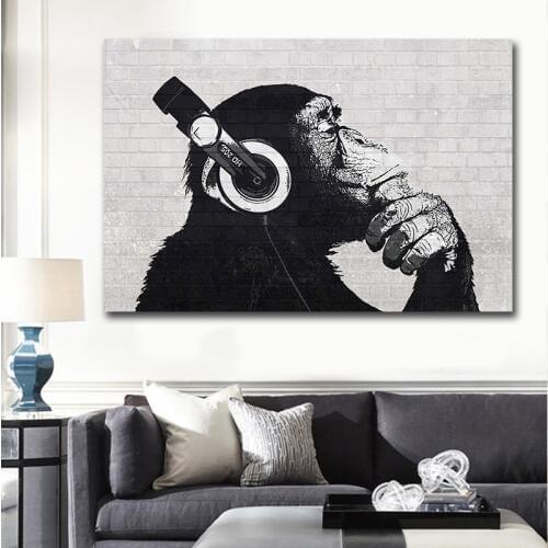GOODECOR Wall Print Poster Animal Graffiti Wall Art Picture Canvas Painting For Living Room Home Decor Canvas Artwork Frameless