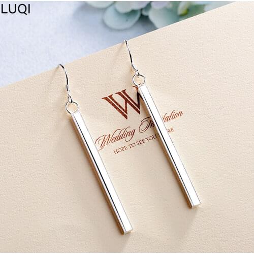 Hot s925 silver exquisite popular simple personality straight earring EH45