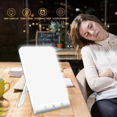 SAD Light Therapy Lamp Touch 5V USB Timming 3 Modes Dimmable Seasonal Affective Disorder Therapy Lamp Simulate Natural Light