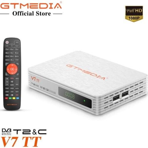 GTMEDIA V7 TT DVB-T2/T DVB-C Terrestrial TV Receiver HD Digital TV Tuner Receptor H.265 With USB WiFi Antenna Satellite Decoder