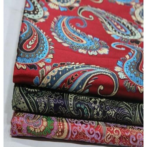 HLQON 75cm width brocade yarn dyed flower fabric for patchwork felt tissue telas cheongsam dress children cloth coat bed sheet