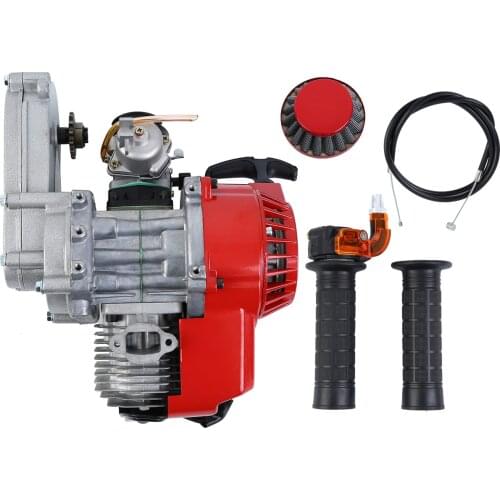 Samger Pocket Bike Engine 2 Stroke Pull Start Engine Motor 49cc Engine Mini Pocket Pit Quad Dirt Bike ATV with handel bar red