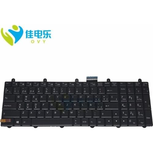 OVY SP Spanish laptop keyboard for CLEVO P150EM P15xEM P170EM P370EM P570WM with backlit P/N:6-80-P270-162-3 V132150BK1