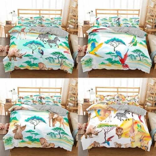 3D Animals Quilt Pillow Duvet Cover Set Comforter Horse Lion Double Twin Single King Queen Full Size Bedding Set Home Textiles