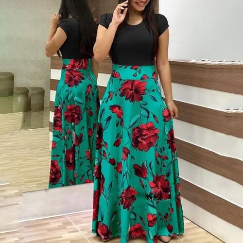 Summer Long Dress Floral Print Boho Beach Dress Tunic Maxi Dress Women Evening Party Dress Vestidos De Festa