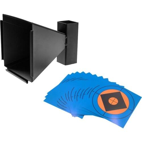 Pellet Trap & Target with 20 Pcs Blue Exquisite Paper Targets for Outdoor & Indoor Sports, Slingshot, airsoft, Hunting, Pistol