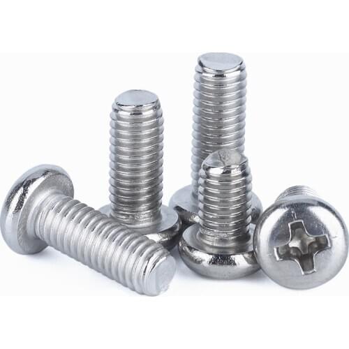 M1.6 M2 M2.5 M3 Cross Recessed Pan Head Screws 316 Stainless Steel Round Head Screw Machine Screw