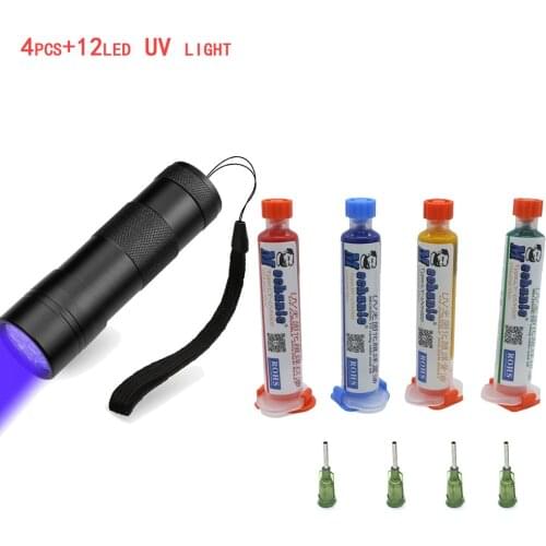 MECHANIC 10ML 4pcs GREEN UV SOLDER MASK PCB BGA PAINT PREVENT CORROSIVE ARCING Soldering Welding Fluxes Oil+ UV curing light