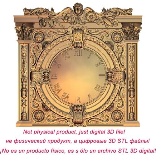 3D STL Model for CNC Router Engraver Carving Machine Relief Artcam aspire clock C13