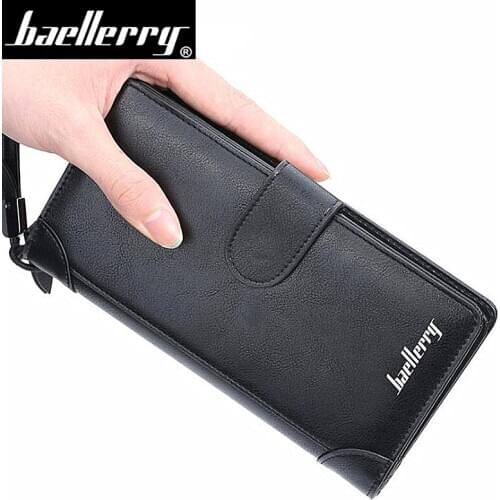 Baellerry Men Wallets Leather Multifunction Wallet Men Casual Male Clutch Bag Long Zipper Coin purse Card Holder carteira