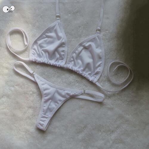 Beachwear Sunbathing Transparent Micro Bikini 2019 Sexy Thong Swimsuit Separate Bikini Set Brazilian Swimwear Mini Bathing Suit