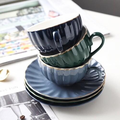 Nordic breeze simple coffee cup set creative ceramic English afternoon tea black girl heart mug