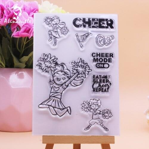 CLEAR STAMPS Cheerleading Boy Girl Cheerful Child Scrapbooking Handmade Card Album Paper Craft Rubber Transparent Silicon Stamp