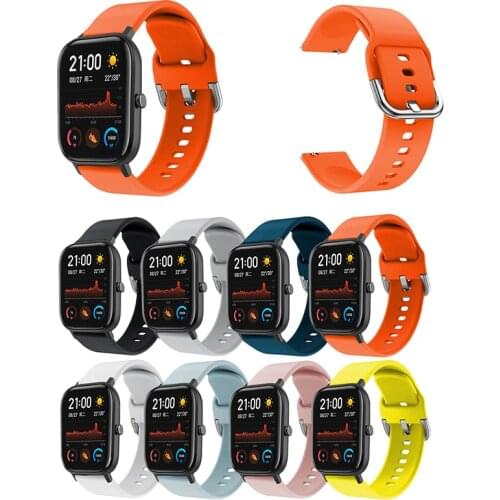 For Huami Amazfit GTS 20mm Flat Head Pure Color Multicolor Strap Silicone Watch Band Sport Wrist Bands