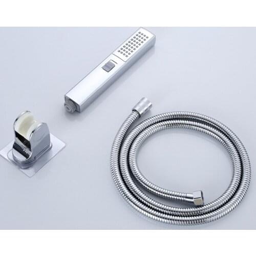 1set Square ABS Hand Shower Bathroom Hand-Held Nozzle With Spray Gun 2 Function With Bracket and Hose