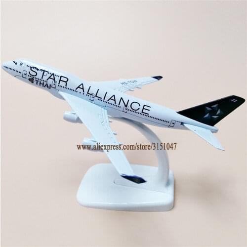 16cm Alloy Metal Air THAI Star Alliance B747 Airlines Airplane Model Boeing 747 Airways Plane Model Aircraft Kids Gifts