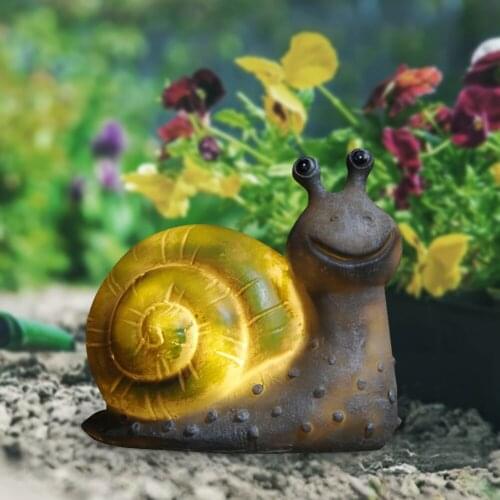 LED Solar Power Lamp Creative Snail Figurine Resin Art Craft Outdoor Garden Lawn Yard Art Ornament Landscape Lighting