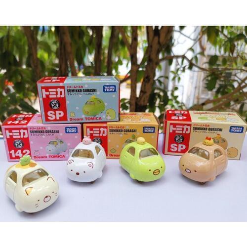 TarakaTomy Sumikkogurashi Polar Bear Banana Cat Little Kappa Tonkatsu Lizard Alloy Model Car Toys for Children