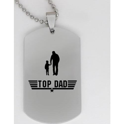 Ufine jewelry dad gift pendant army card lead a child top dad stainless steel customed necklace N4367