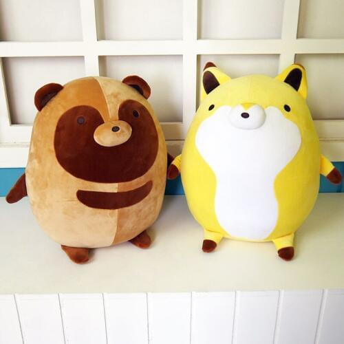Japanese Famous Manga Tanuki to Kitsune Raccoon dog and Fox Mascot Toy Cosplay Stuffed & Plush Cartoon Doll