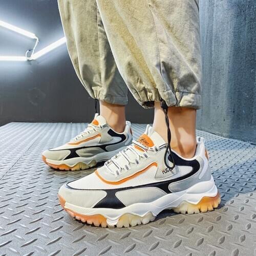 ZEEKSON New Fashion Student Hong Kong Style Trend Korean Sports Shoes Youth Flat Casual Shoes Increased Ins Old Shoes Men