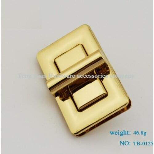 10 PC/lot) metal plating processing leather handbags diy high-grade alloy rectangular twist lock decorative accessories