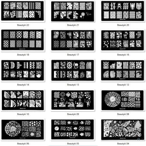 Wholesale Excellent Nail Art Template 200pcs Image Plate Steel 6*12cm Beauty A Stencil Stamping Printing Palette 3D Nail Mold