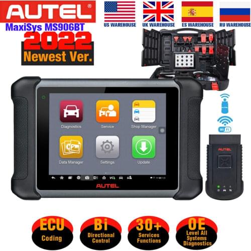 2021Autel MaxiSys MS906BT Scan Tool Car Diagnostic With ECU Coding, Active Test, IMMO Keys, OE-Level Diagnosis Oil Reset EPB SAS