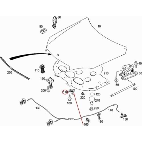 2048800560 Car Cover lock Latch Locked Suitable for Class C W204 C180 C200 C250 C280 C300mer ced es-be nz2011-2013 Hood lock