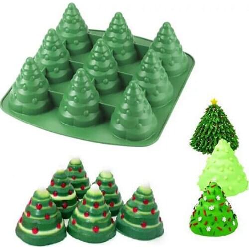 3D Christmas Tree Fondant Cake Bread Decorating Sugarcraft Silicone Pop Soap Mold Mould DIY Tools E959