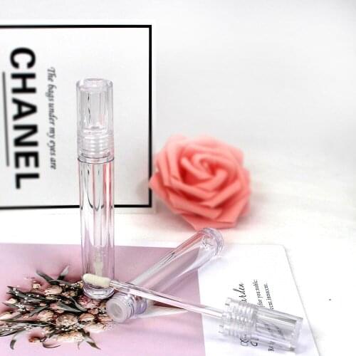6ml PETG Plastic Transparent Lipgloss Empty Tube Cosmetic Clear Lip Gloss Packaging Container with Stopper