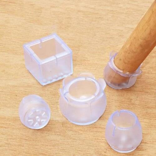 8Pcs Transparent PVC Material Wear-resistant Table And Chair Leg Protector Chair Silent Protection Cover Anti-slip Chair Leg Pad
